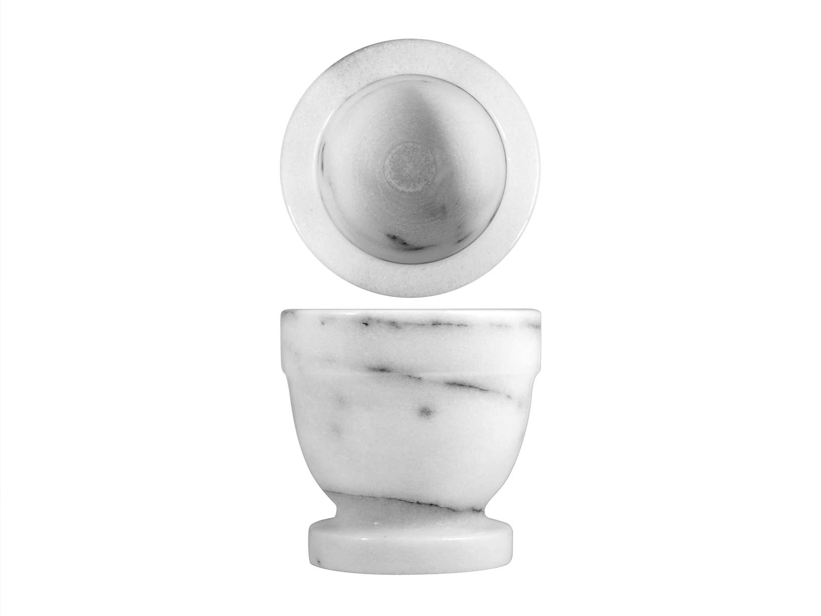 Mortaio In Marmo Con Pestello - Diametro 18 Cm, Altezza 10 Cm, Colore Bianco