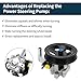 TUCKBOLD Power Steering Pump for Hyundai Santa Fe 2.4L L4 2010-2012 for Kia Sorento 2.4L L4 2011-2013 Consistent No.571002P200/571001U000 Power Assist Pump Silver Tone with Pulley 1 Pcs
