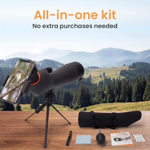 Image of Spotting Scope 25-75x85 - Dual Focusing Spotter Scope, with Tripod & Phone Adapter, Ideal for Bird Watching & Wildlife Observing