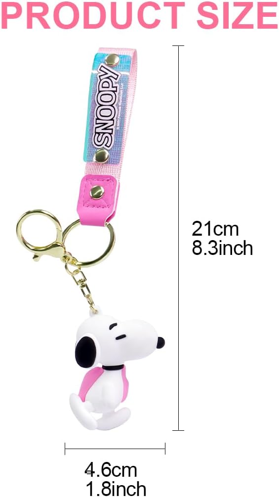 MINISO Snoopy Keychain bag charm peanuts Collection Cute Key Chain for car key backpack birthday gifts - Image 9