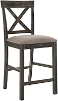 Vista 1 de Acme Martha II - Silla de altura de mostrador en lino bronceado y gris desgastado (juego de 2)