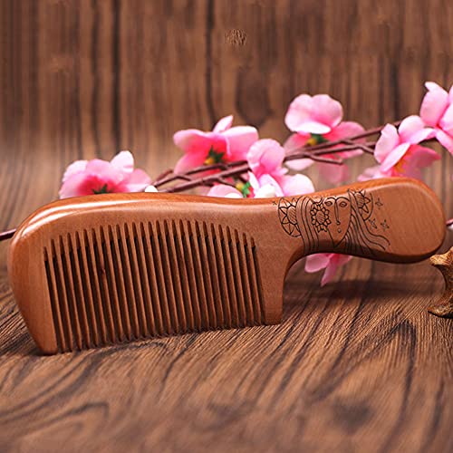 Foto von croselyu Holzkamm, antistatisch und verletzungsresistent, Friseurkamm, Massagekamm mit Kamm-Aufbewahrungstasche, ein Kamm, geeignet für dickes, lockiges und gewelltes Haar (Stil 2)