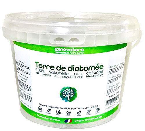 NOVATERA Terre de Diatomée 100% Naturelle - Seau 1,3 kg - Garantie Origine France - Ultrapure - Formats 0,3 à 25 kg - Protection écologique - ECOCERT Utilisable Agriculture Biologique