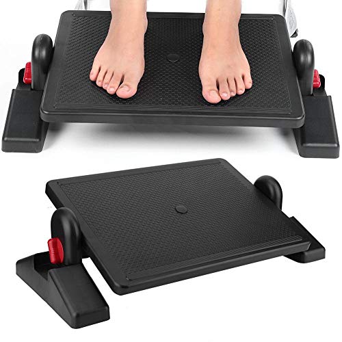 Reposapiés debajo del escritorio, reposapiés ergonómico portátil de altura ajustable Pedal con masajeador de pies para uso doméstico en la oficina
