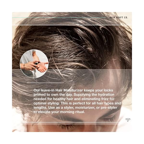 CRVFT Daily Leave in Conditioner For Men [OIL] | Men's Hair Moisturizer | Hair Oil For Men | For Dry and Damaged Hair (Thick, Curly, Frizzy, Long, & More) | Scented | (3oz) AM