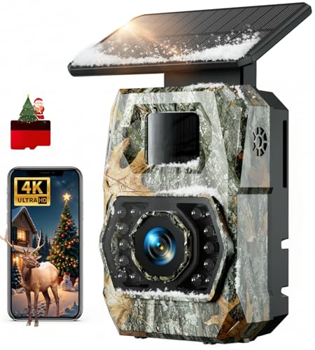 Caméra de Chasse Solaire, 60MP 4K WiFi Camera Chasse...