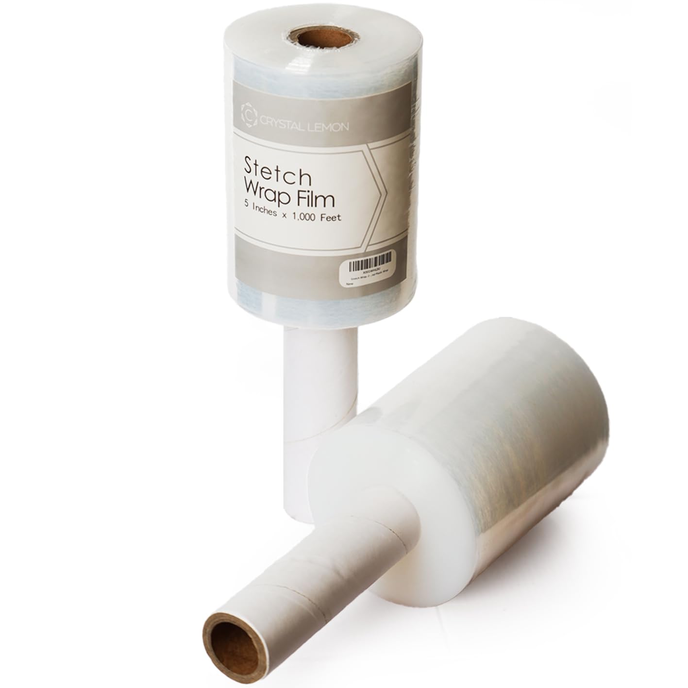 C CRYSTAL LEMON Stretch Wrap for Packing – 2-Pack 5"x1000FT Mini Rolls, 80 Gauge – Furniture & Box Moving Wrap