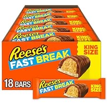 REESES FAST BREAK Chocolate, Peanut Butter and Nougat King Size, Candy Bars, 3.5 oz 18 Count