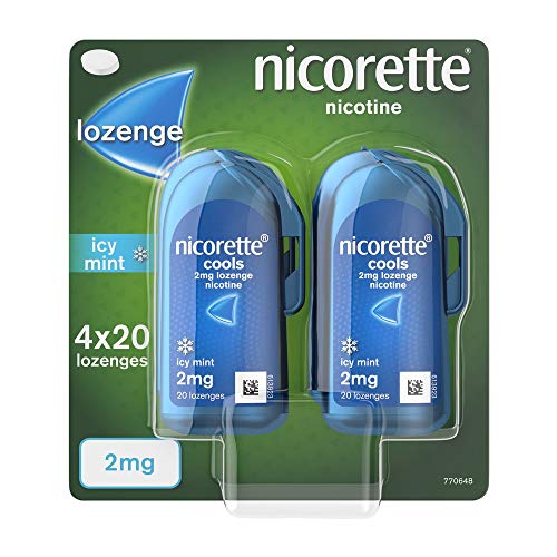 Nicorette Cools 2 mg Icy Mint Lozenges, 4 x 20 pack (Quit Smoking & Stop Smoking Aid)