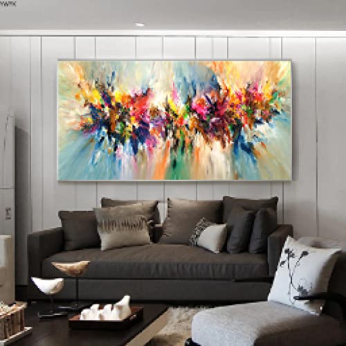 Nuage coloré abstrait peinture sur toile pour réchauffer l'ambiance du salon et de la maison