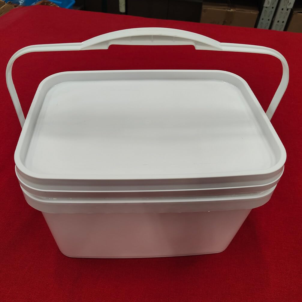 Alipis Secchio di Vernice Bianco da 10l con Coperchio e Manico, Contenitore in Pp Leggero e Multifunzionale per Pittura e Stoccaggio