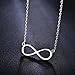Serend Infinity Necklace Lucky Number 8 Pendant Link Chain Silver/White,Valentines Day Gifts