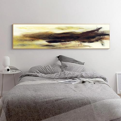 Pósteres e impresiones amarillos y negros sobre lienzo de pared vertical de 40x120cm 3