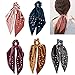 5 Pcs Velvet Scarf Hair Scrunchies Silk Ribbon Bow Scrunchies Super Soft Velvet Hair Ties Bowknot Scrunchies Bowknot Elegant Elastic Hair Bands Ponytail Holder (5 Packs A)