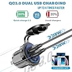 Upgraded-Cigarette-Lighter-Socket-Outlet-Splitter-Quick-Charge-30-USB-Charger-Power-Outlet-with-LED-12V-USB-outlet-Marine-Waterproof-Power-Panel-Adapter-DIY-Kit-for-Car-Boat-Marine-RV-etc