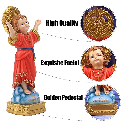 Estatua Divino Niño 8 pulgadas Resina Rojo miniatura 3
