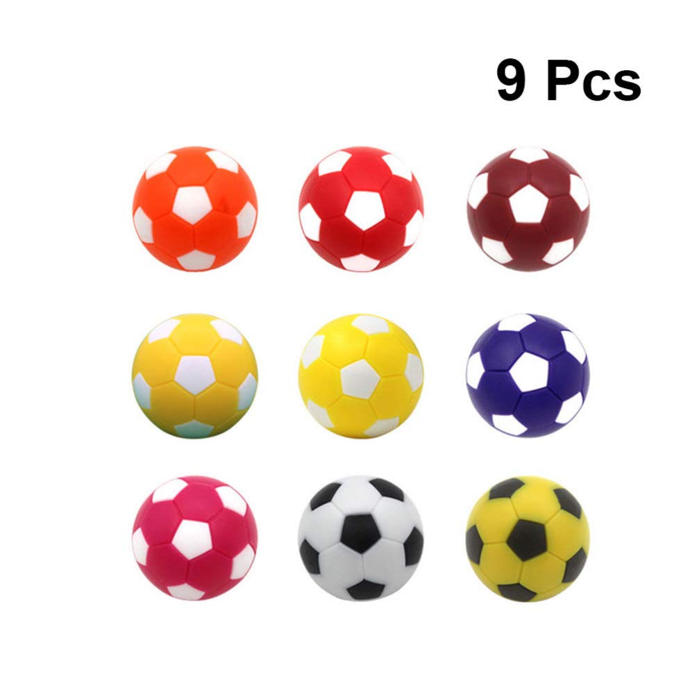 NUOBESTY 9 Pack 36mm Tabletop Soccer Balls Plastic Mini Replacement Footballs for Foosball