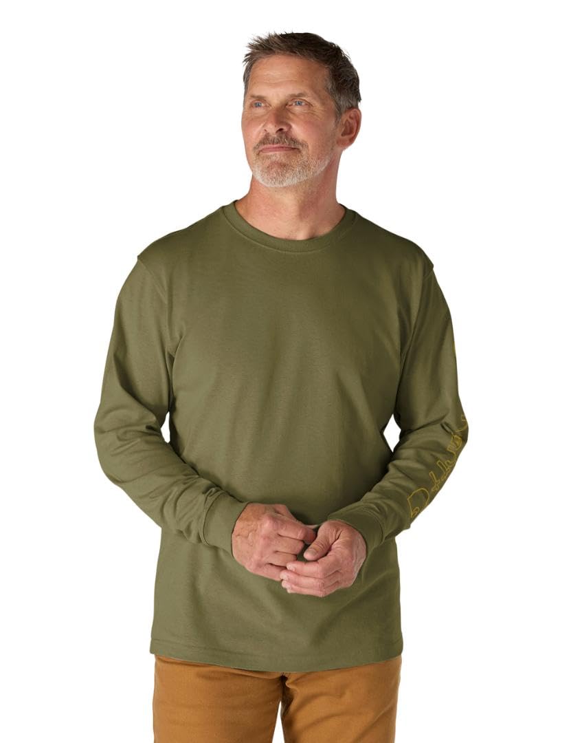 Carhartt Men's Loose Fit Heavyweight Long-Sleeve Logo Sleeve Graphic Closeout T-Shirt XXL Dark Bronzed Green Heather