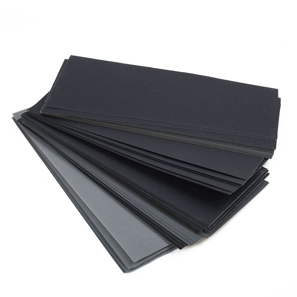 90 pièces 9 * 3.6 pouces papier abrasif sec humide 400 à 3000 grains assortiment feuilles de papier abrasif pour poncer la finition des meubles en bois