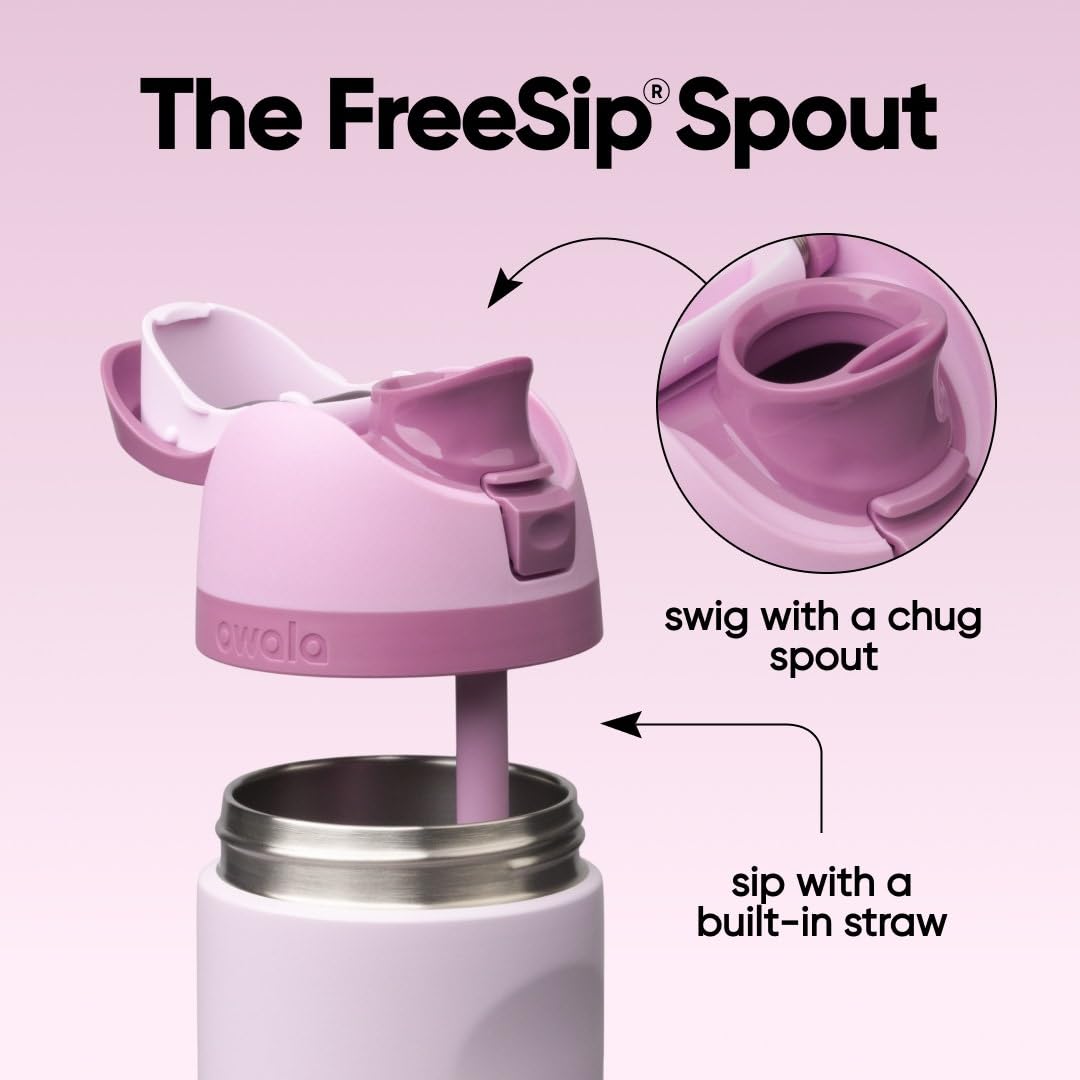 Owala FreeSip Isolierte Edelstahl Trinkflasche mit Strohhalm, 710 ml – BPA-frei, optimal für Sport, Fitness, Outdoor und Reisen, Lilac You A Lot