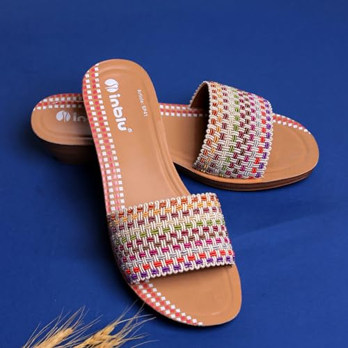 Image of inblu Stylish Fashion Slipper for Women | Comfortable | Lightweight | Anti Skid | Casual Office Footwear (SP41 BLACK)