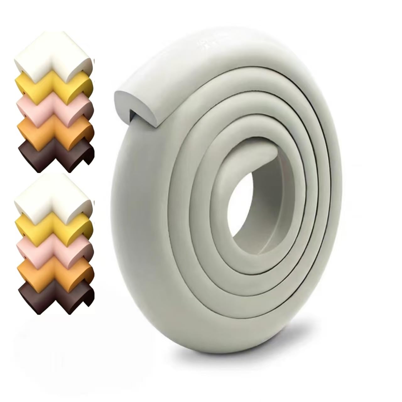 NBR Foam Edge Corner Protector Self Adhesive Anti Collision Safety Bumper Strip for Baby Furniture Table Cabinet Stair Window Guard(Gray)