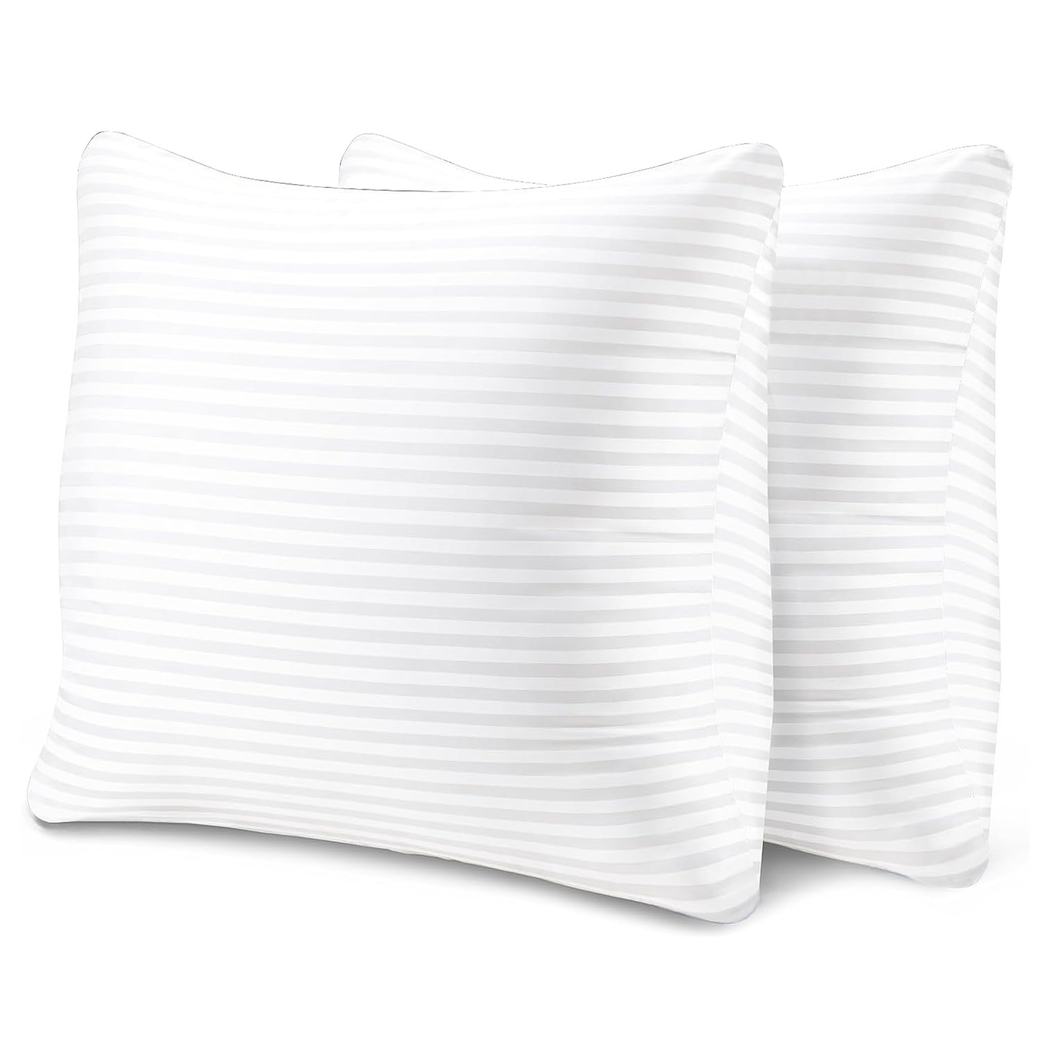 EvZ Premium Stuffer Pillow Insert Sham Square Form Polyester, 20" L X 20" W, Standard White Striped, for 20" Covers