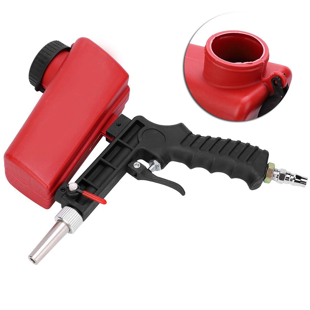 Walfront Machine de sablage pneumatique sableuse Professionnelle réglable avec Pistolet sableur connecteur d'entrée 1/4 Pouce et réservoir 700 ML