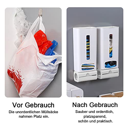 sinzau Müllsackständer, Wandmontage, Große Kapazität, für Küche, Büro, Weiß - Image 6