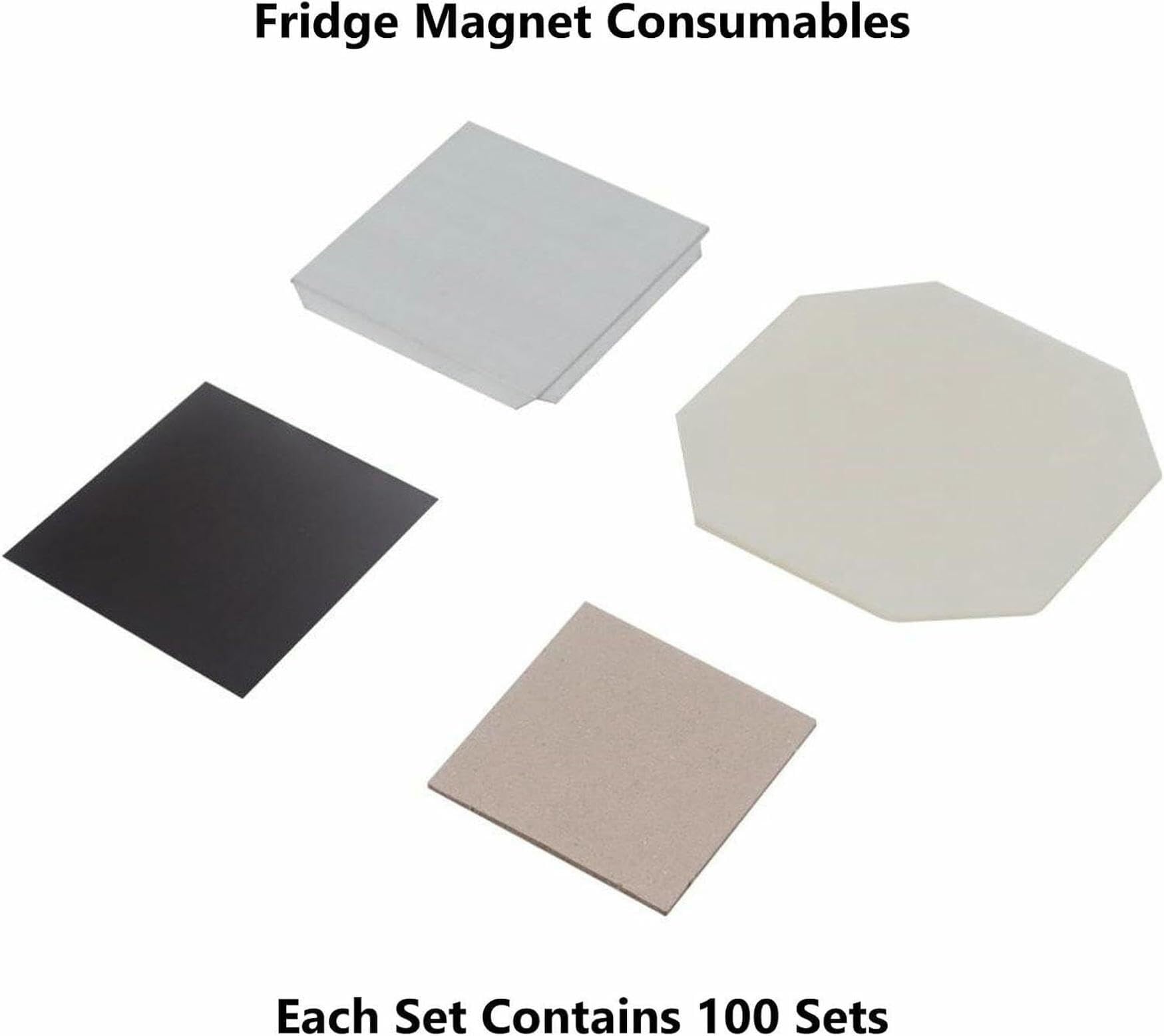 Square Magnet Maker Machine Kit, Badge Making Kit, DIY Photo Fridge Magnet Maker Machine, 1 Press Machine+ 1 Paper Cutter+ 1000 Sets Consumables(100 Sets Consumables,65 * 90mm)