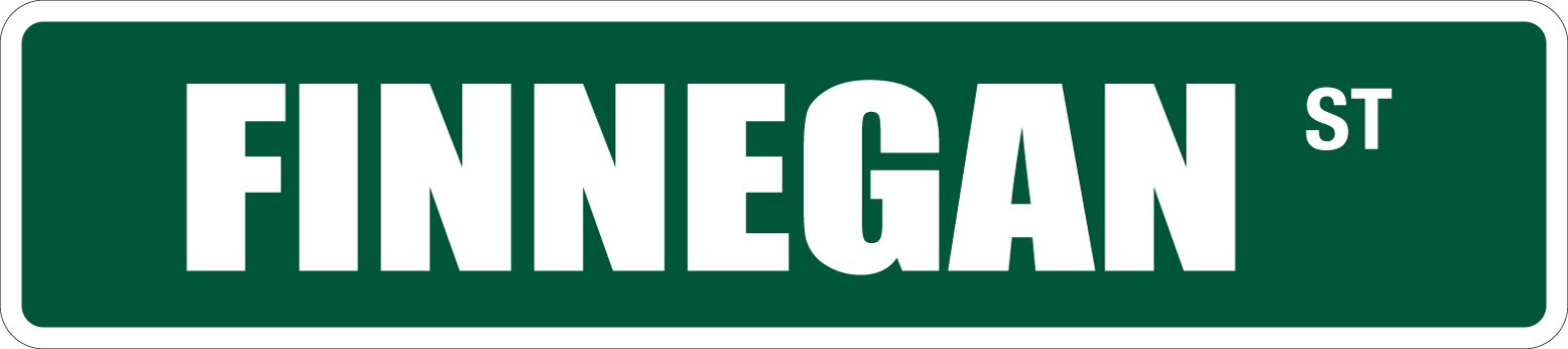 StickerPirate Finnegan 4" x 18" Novelty Metal Street Sign Aluminum SS 1425