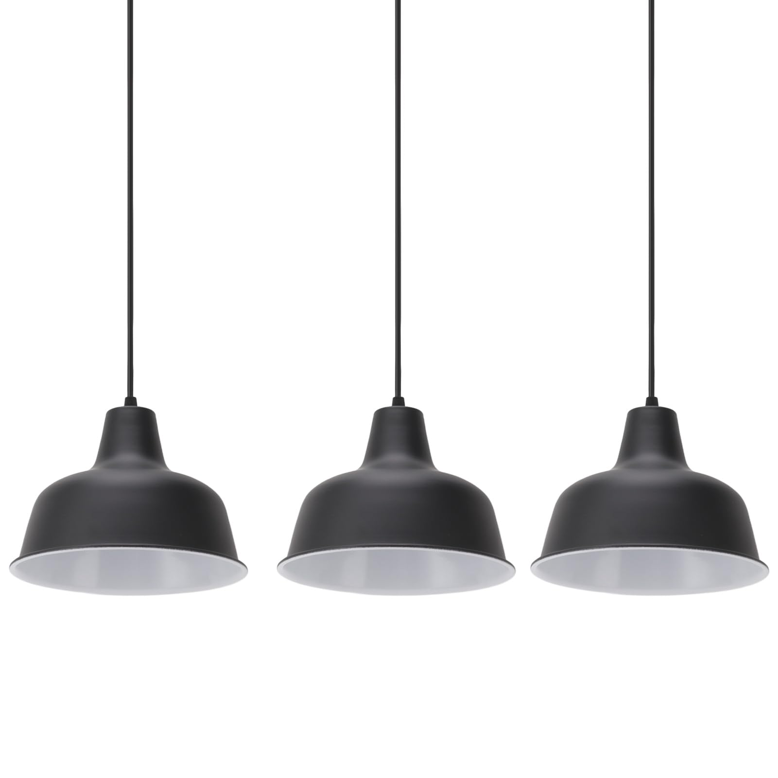 Omabeta Portalámparas Colgante de Granero de 3 Uds, Accesorio de Iluminación de Hierro Industrial con Cuerda Ajustable para Bares y Restaurantes Domésticos