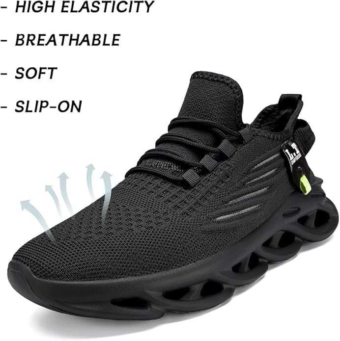 Men Running Shoes Tennis Slip On Gym Sneakers Walking Shoes Non-Slip Trail Trainers Athletic Jogging Comfortable Road Fashion Workout Breathable Shoes2