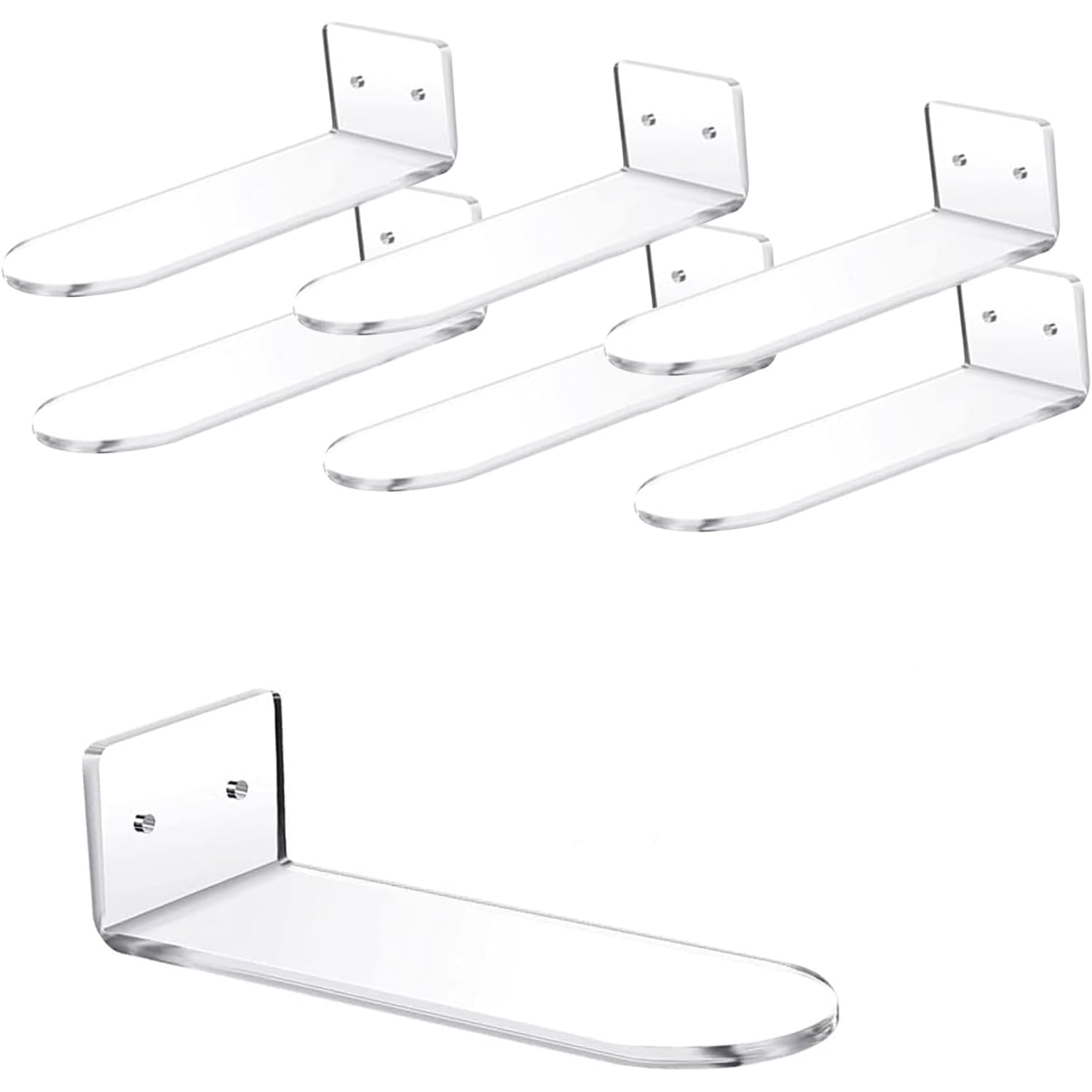 generic Shoe Rack Stand organizor Space Saver for Home Shop Wall Mounted Shelf Shoe Rack Display Holder (8 inch Length- Pack of 6, Transparent)-picture-13