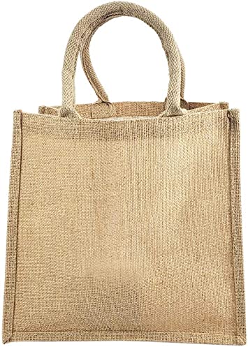 TBF Heavy Duty Reusable Jute Burlap Tote Bags in Bulk for Shopping Grocery Wedding Welcome Gifts and More