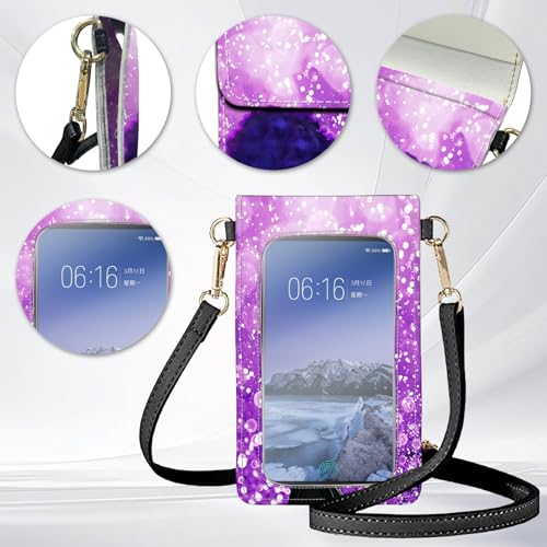 for Women Cell Phone Purse,with Touchscreen Cell Phone Purse,PU Leather Shoulder Bag Waterproof Phone Wallet Case with Clear Touch Screen Window up to 6.7 inch Smartphone,3