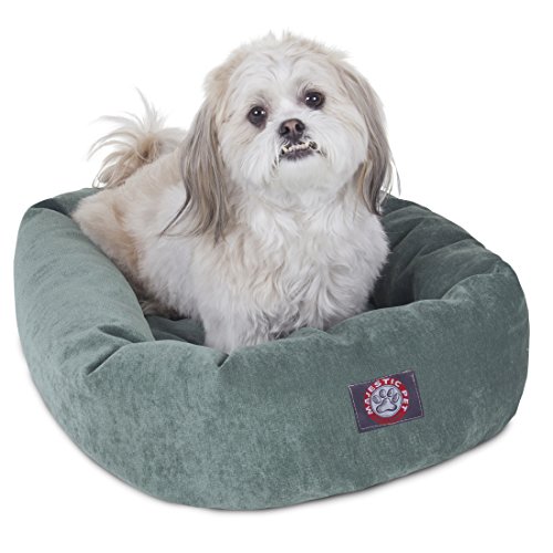 Image of Majestic Pet Villa 24 Inch Shredded Memory Foam Dog Bed for Small Sized Dog 24x19x7 Inch-Orthopedic Pet Bed - Washable Small Puppy Mat with Head Support-Azure