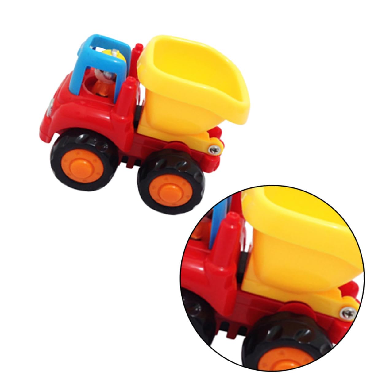 Camion Giocattolo per Bambini Veicolo Ingegneristico Verde in Abs Meccanismo a Strappo senza Batterie, Giocattolo Educativo per Apprendimento Precoce e Divertimento Sicuro