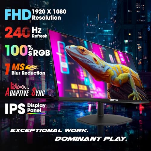 Image of New! Sceptre 27-inch IPS Gaming Monitor up to 240Hz DisplayPort HDMI Build-in Speakers, Machine Black 2027 (E275B-FP240 Series)