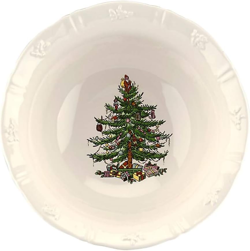 Spode Christmas Tree Embossed 8" Deep Serving Bowl