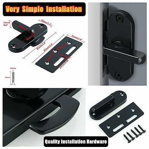 Alise Door Catch Latch Lock,Gate Latches Bolt Latch Buckles For Kitchen Bathroom Moving Sliding Door Windows Bran,Heavy Duty Sus304 Stainless Steel Catches Lock Hardware,Black Finish Mc900-B #TOP6