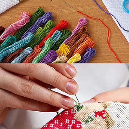 Image of WZWTYSM Stamped Cross Stitch Kits, Full Range of Embroidery Starter Needle tip Kits, Cross Stitch Stamped Pattern, 11CT Pre-Printed Fabric DIY Handmade by Adults Gift, 16x20 inches - Giraffe Pattern