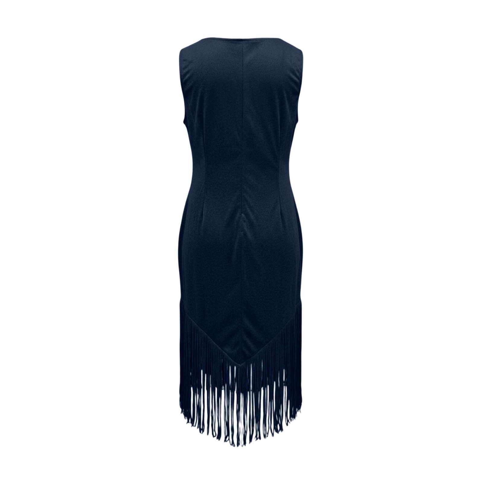 Summer Dress Women's Vintage Suede Western Cowgirl Dresses Slim Fit Cowboy Outfits Half Zip Midi Dress with Tassel Party Dress Rockabilly Elegant Wrap Dress Sleeveless Fringed Dress Formal Dresses - Image 5