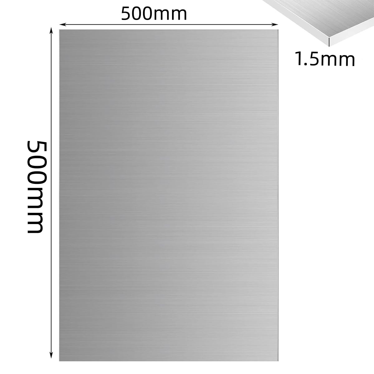 Lastra di Alluminio Piastra Taglio Quadrato per CNC, Artigianato, Modellismo, Riparazioni, Progetti Fai da Te, Industria,500mm x 500mm x 1.2mm (1pcs)