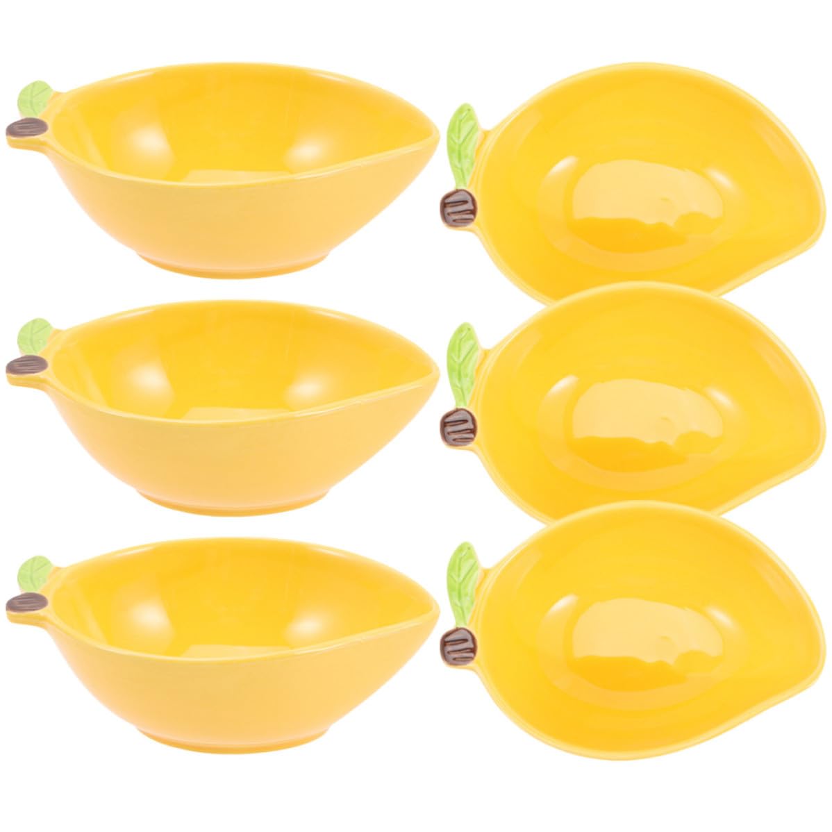 Petits bols à trempette en céramique jaune empilables pour restaurant