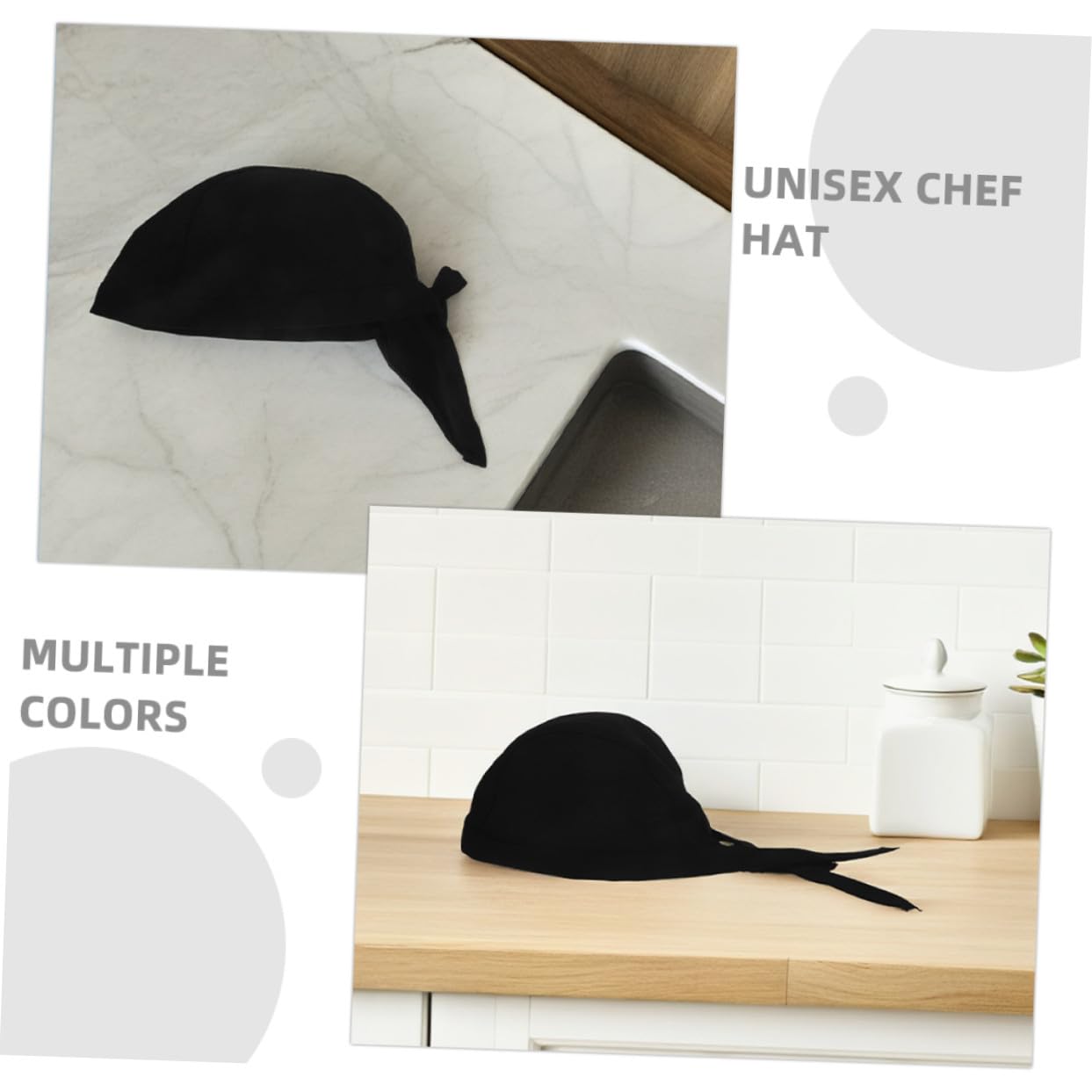 CALLARON Cappello da Cuoco Elastico Unisex 12 Pezzi in Cotone Nero