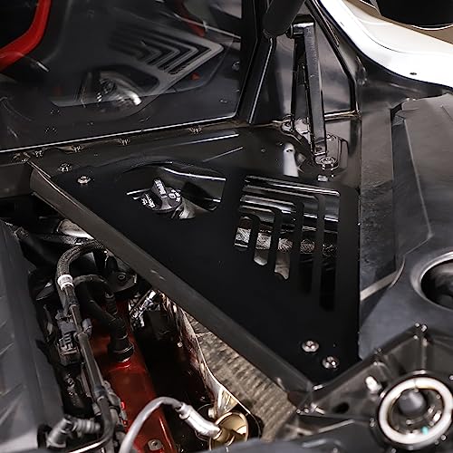Image of TOYCIDFG Engine Bay Panel Cover Left Right Splash Shield Oxidation Case Guard for C8 Corvette 2020-2025 Auto Aluminium Interior Body Part Accessories (Black)