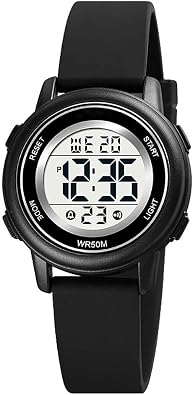 Womens Digital Watches LED Screen Silicone Strap Watch Military Multifunction Waterproof Alarm Stopwatch LED Backlight Outdoor Sports Watch