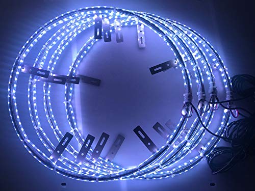 Kingshowstar LED Wheel Rim Lights - 4 PCS 17 inch Car Rim Lights 624 LED RGB Color Chasing Wheel Ring Lights for Cars, Waterproof Tire Light Kit with Blue-Tooth Controller