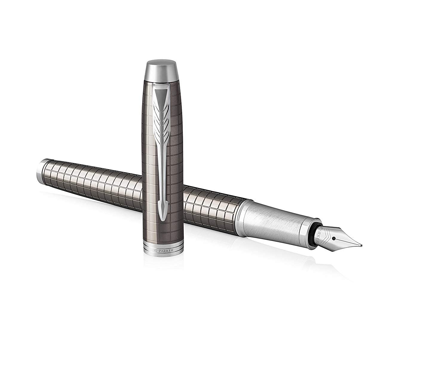 PARKER IM, pluma estilográfica de color café oscuro Premium, con plumín mediano y recambio de tinta azul (1931680)